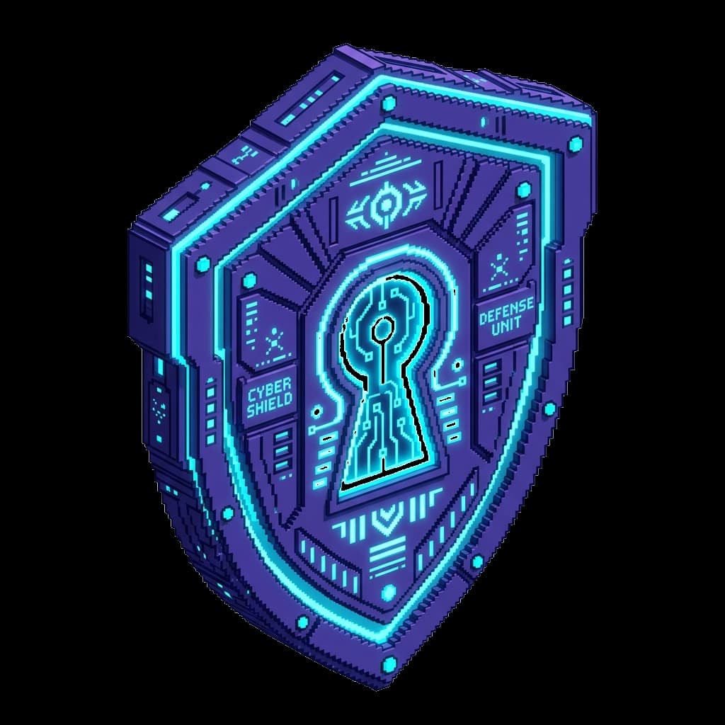 3D Pixel Shield Graphic